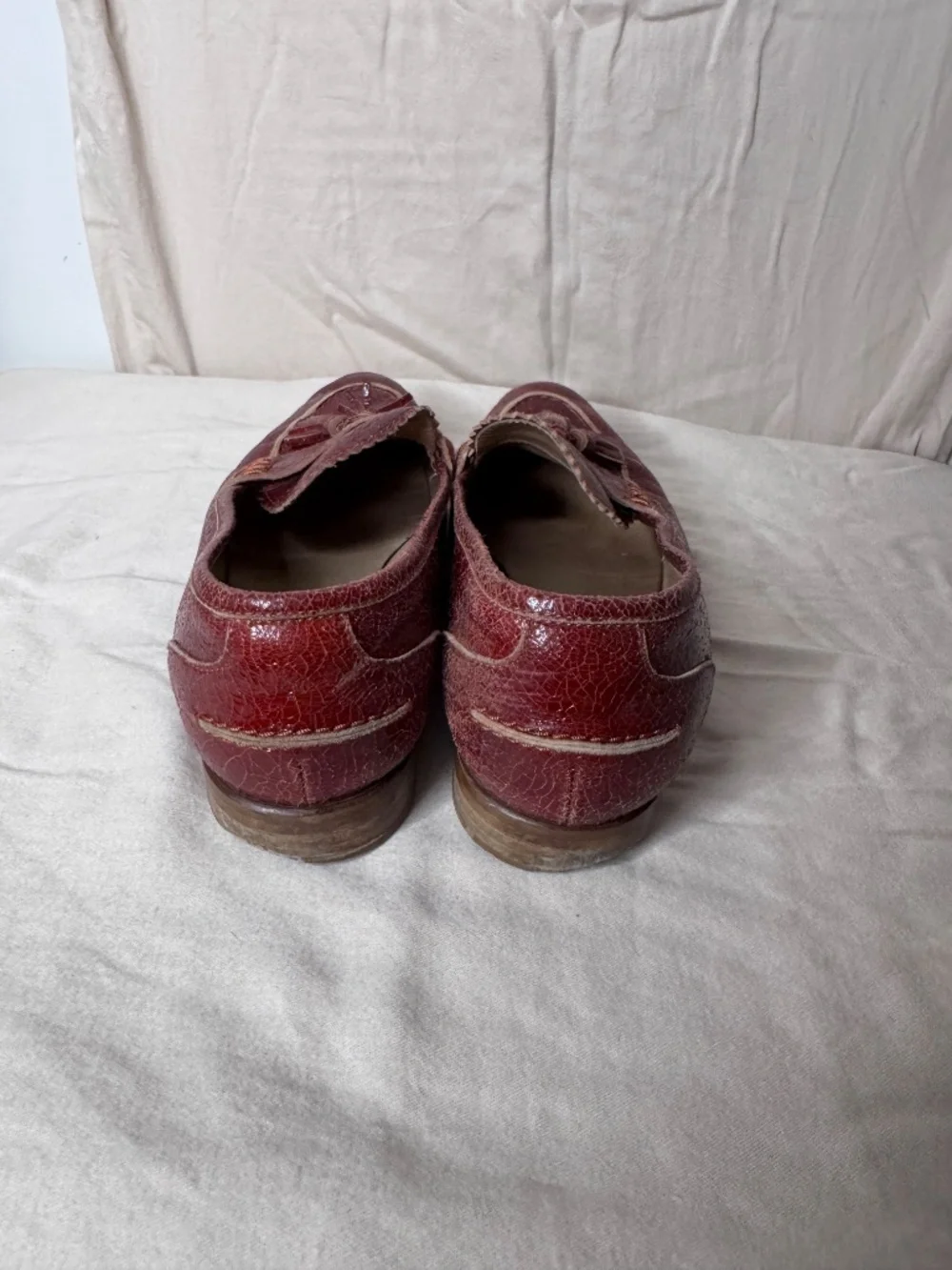 Red Burgundy Leather J. Crew Loafets